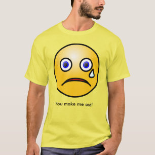 Geel Tearful Face, je maakt me gek T-shirt