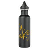 Geel teken en gedicht waterfles  (Rechts)