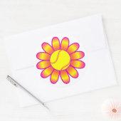 geel tennis meisje ronde sticker (Envelop)