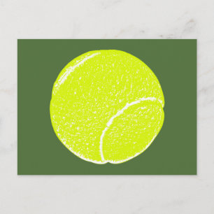 geel tennisbal briefkaart