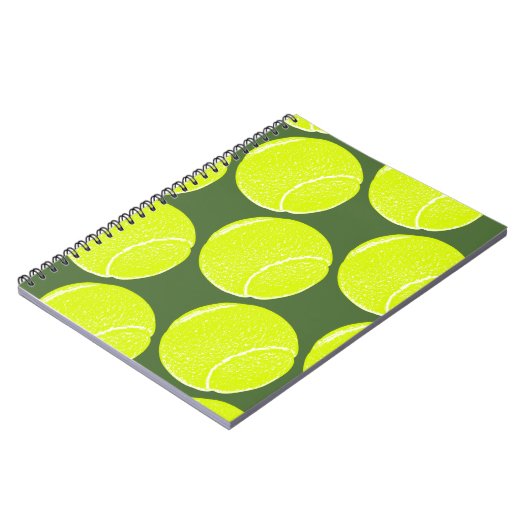 geel tennisbal notitieboek (Linkerzijde)