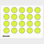 geel tennisbal ronde sticker (Vel)