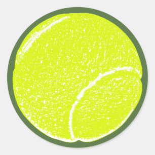 geel tennisbal ronde sticker