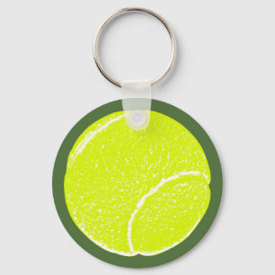 geel tennisbal sleutelhanger