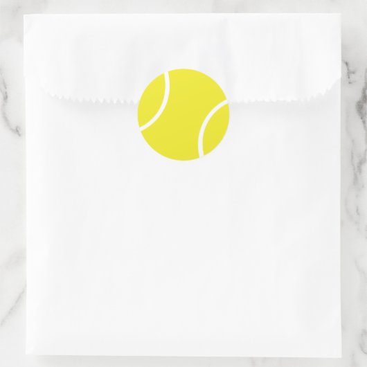 Geel tennisbal symbool ronde sticker (Tas)