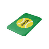Geel tennisbalbadmat met aangepaste naam badmat (Gekanteld)
