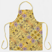 Geel terracotta Abstract bloemmotief Schort (Voorkant)