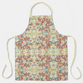 Geel terracotta Abstract bloemmotief Schort (Voorkant)