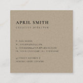 GEEL TERRACOTTA MODERN RUSTIC ABSTRACT ARTISTIEK VIERKANTE VISITEKAARTJE (Achterkant)