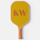 Geel terracotta monogram Initialen gepersonaliseer Pickleball Paddle (Voorkant)