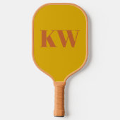 Geel terracotta monogram Initialen gepersonaliseer Pickleball Paddle (Achterkant)