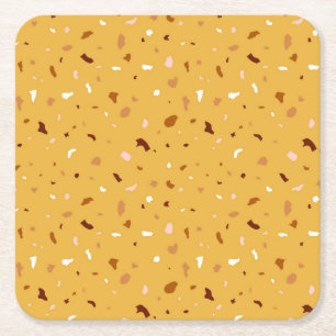 Geel Terrazzo Patroon Kartonnen Onderzetters