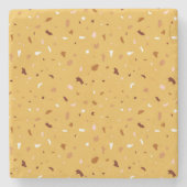 Geel Terrazzo Patroon Stenen Onderzetter (Voorkant)