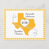 Geel Texas Curling Ribbon sparen de Datum Briefkaart (Voorkant)