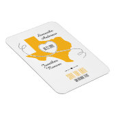 Geel Texas Curling Ribbon sparen de Datum Magneet (Rechterzijde)
