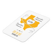 Geel Texas Curling Ribbon sparen de Datum Magneet (Linkerzijde)