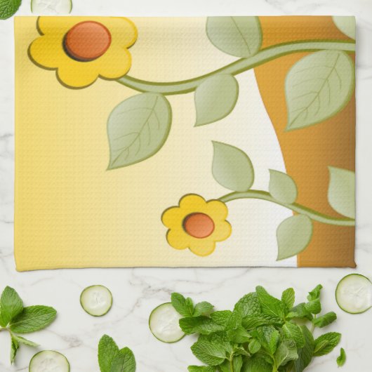 GEEL THEEDOEK (Gevouwen)