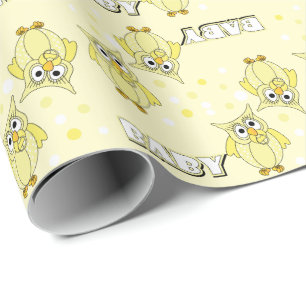 Geel thema Baby shower met poolkuip Cadeaupapier
