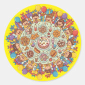 Geel thema Fairy Kostuumfeest voor kinderen Ronde Sticker (Voorkant)