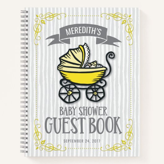 Geel-Thleed Baby shower Guest Book Notitieboek (Voorkant)