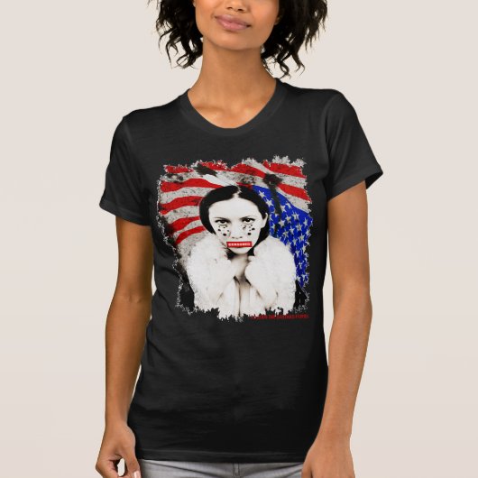 GEEL THONDER VROUW AMERIKAANS INDIAN T-SHIRT (Voorkant)