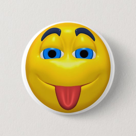 Geel tikken uit Tounge Ronde Button 5,7 Cm (Voorkant)