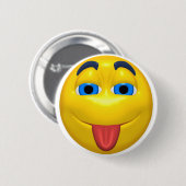 Geel tikken uit Tounge Ronde Button 5,7 Cm (Voorkant /achterkant)