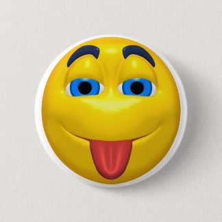 Geel tikken uit Tounge Ronde Button 5,7 Cm