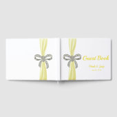 Geel Tint Diamond Bow Wedding Guestbook Gastenboek (Volledig)