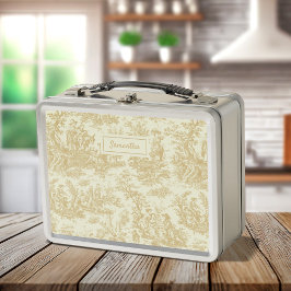  geel Toile de Jouy bedrukt