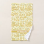 geel Toile de Jouy bedrukt Bad Handdoek (Handdoek)