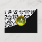 GEEL TOPAZ DAMASKMONOGRAM VISITEKAARTJE (Achterkant)