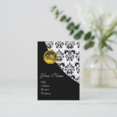 GEEL TOPAZ ZWARTE DAMASKMONOGRAM goud Visitekaartje (Staand voorkant)