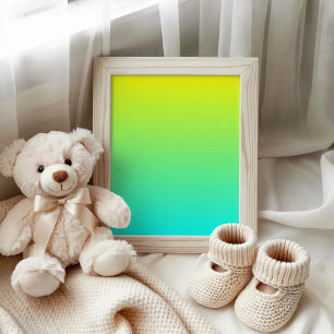 Geel tot Aqua Gradiënt Poster