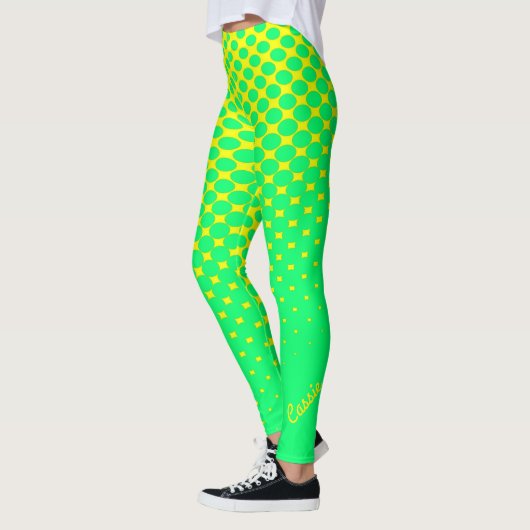 Geel tot Groen Leggings van het Patroon van de Gra (Links)