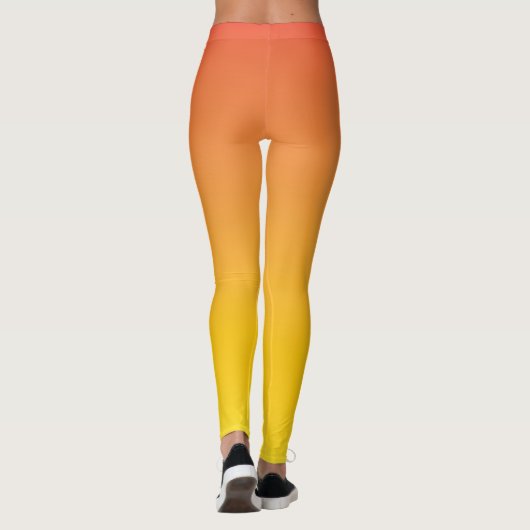 Geel tot Oranje Ombre Fade Gradiënt Leggings (Achterkant)