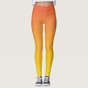 Geel tot Oranje Ombre Fade Gradiënt Leggings