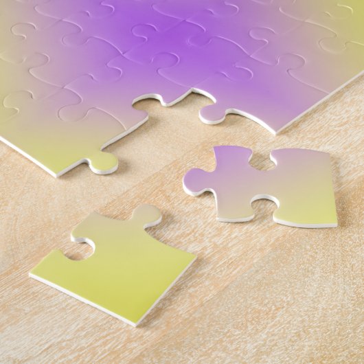 Geel tot Paarse diamantpatroonverloop Legpuzzel (Zijkant)