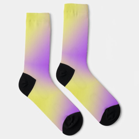 Geel tot Paarse diamantpatroonverloop Sokken (Rechts)