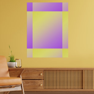 Geel tot Paarse Verloop Abstract Poster
