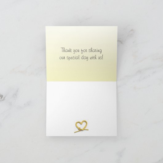 Geel Touw Hart Klimmen Thema Notecard Bedankkaart (Binnen)