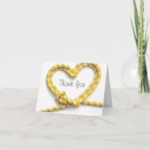 Geel Touw Hart Klimmen Thema Notecard Bedankkaart (Voorkant)