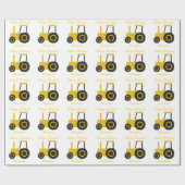 Geel Tractor Verjaardagscadeau Cadeaupapier (Vlak)