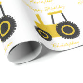 Geel Tractor Verjaardagscadeau Cadeaupapier (Rol Hoek)