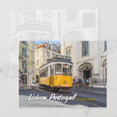 geel tram in lissabon , portugal briefkaart (Voorkant / Achterkant)