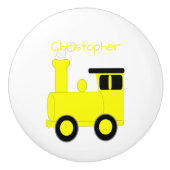 Geel Treinontwerp Persoonlijk Keramische Knop (Voorkant)