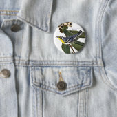 Geel-troete Warbler, John James Audubon, Bird Ronde Button 5,7 Cm (In situ)