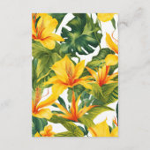 Geel Tropisch Bloemen Huwelijk Informatiekaartje (Achterkant)