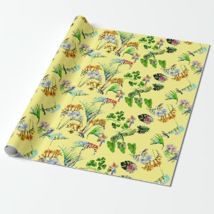 Geel tropisch paradijs  cadeaupapier