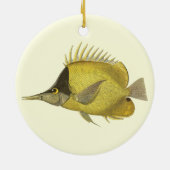 Geel Tropische Chelmon longirostris, Vis Keramisch Ornament (Achterkant)